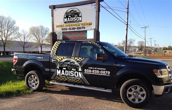 Truck and sign